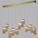 Подвесной светильник линейный с плафонами волнистой формы из фактурного стекла Big Wave варинант исполнения - 9 | Loft Concept в Костроме