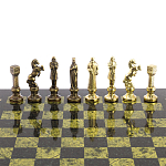 Шахматы Ренессанс из бронзы с доской из натурального камня Змеевик Decorative Thematic Chess варинант исполнения - 4 | Loft Concept в Костроме