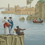 Обои ручная роспись Views of Italy Aurore варинант исполнения - 2 | Loft Concept в Костроме