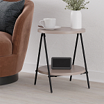 Стол приставной с 2-мя круглыми бежево-серыми столешницами ESSEL LIGHT MOCHA варинант исполнения - 4 | Loft Concept в Костроме