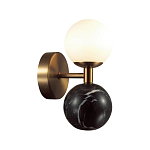 Бра с шарообразным матовым плафоном и шаром из камня на металлическом основании Orb Essence варинант исполнения - 7 | Loft Concept в Костроме