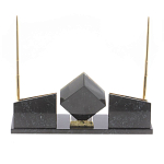 Настольный канцелярский набор из змеевика и офиокальцита с визитницами и часами Successful Leader варинант исполнения - 3 | Loft Concept в Костроме