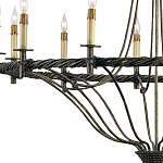 Люстра двухъярусная с отделкой в виде веревки Black Light Profile варинант исполнения - 1 | Loft Concept в Костроме