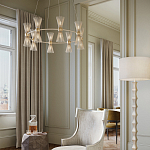 Люстра круглая с фактурными абажурами из тонких металлических палочек Wild Thorns варинант исполнения - 4 | Loft Concept в Костроме