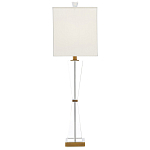 Настольная лампа с прозрачным корпусом и прямоугольным тканевым абажуром Charm and Luxury варинант исполнения - 3 | Loft Concept в Костроме