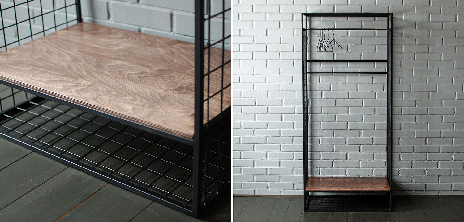 Рейл Caelan Industrial Metal Rust Clothes Rail Рейл Caelan Industrial Metal Rust Clothes Rail - Loft-Concept в Костроме