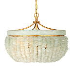 Подвесной светильник с каскадом из стеклянных декоративных элементов на золотом каркасе Shining Sea Glass варинант исполнения - 4 | Loft Concept в Костроме