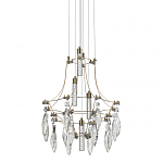 Люстра подвесная из металла с хрустальными подвесками прозрачного цвета Quasar 41 варинант исполнения - 1 | Loft Concept в Костроме
