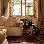 Трехместный диван с обивкой букле молочного цвета Leonois Boucle Sofa варинант исполнения - 4 | Loft Concept в Костроме