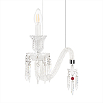 Подвесной светильник стеклянный в виде канделябра Curved Glass Chandelier варинант исполнения - 5 | Loft Concept в Костроме