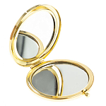 Зеркало карманное двухстороннее круглое из натурального камня Серафинит в подарочной упаковке Gold Stone Mirrors варинант исполнения - 2 | Loft Concept в Костроме