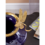 Ваза темно-синего цвета из фарфора с бронзовыми стрекозами Eden Garden porcelain and bronze варинант исполнения - 5 | Loft Concept в Костроме