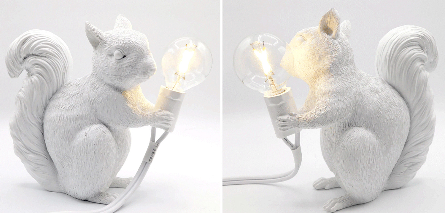 Настольная лампа белка White Squirrel Lamp - Loft-Concept в Костроме