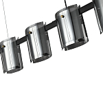 Подвесной светильник светодиодный с 5-ю цилиндрическими плафонами светло-серого цвета из стекла и стали Andrea Сhandelier Grey варинант исполнения - 1 | Loft Concept в Костроме