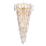 Люстра подвесная в форме перевернутой пирамиды с металлическими ветвями и прозрачными стеклянными подвесками Droplet Chandelier варинант исполнения - 1 | Loft Concept в Костроме