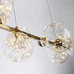 Дизайнерская линейная люстра с гирляндой внутри стеклянных плафонов Iona Garland Chandelier варинант исполнения - 3 | Loft Concept в Костроме