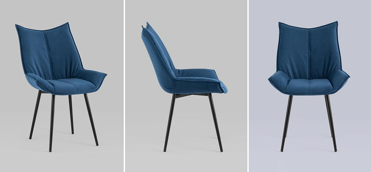 Стул Oslo Chair Синий Велюр Стул Oslo Chair Синий Велюр - Loft-Concept в Костроме