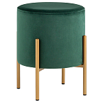Зеленый пуф на золотистых ножках SANJAY варинант исполнения - 1 | Loft Concept в Костроме