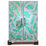 Премиальный Шкаф Defoliation двухстворчатый роспись зеленые листья  варинант исполнения - 2 | Loft Concept в Костроме