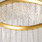 Люстра двухъярусная с золотого цвета и прозрачными подвесками Pettico варинант исполнения - 10 | Loft Concept в Костроме