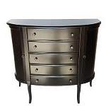 Комод черный из массива березы с 5-ю ящиками и 2-мя дверцами Vintage варинант исполнения - 1 | Loft Concept в Костроме