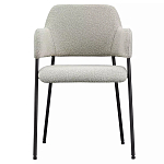 Стул мягкий с подлокотниками Chair Gray Upholstery Boucle варинант исполнения - 1 | Loft Concept в Костроме