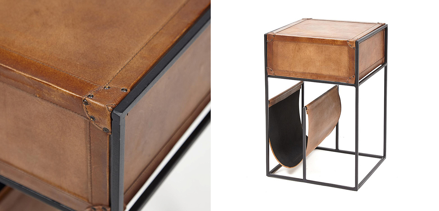 Тумба Industrial leather magazine rack Тумба Industrial leather magazine rack - Loft-Concept в Костроме