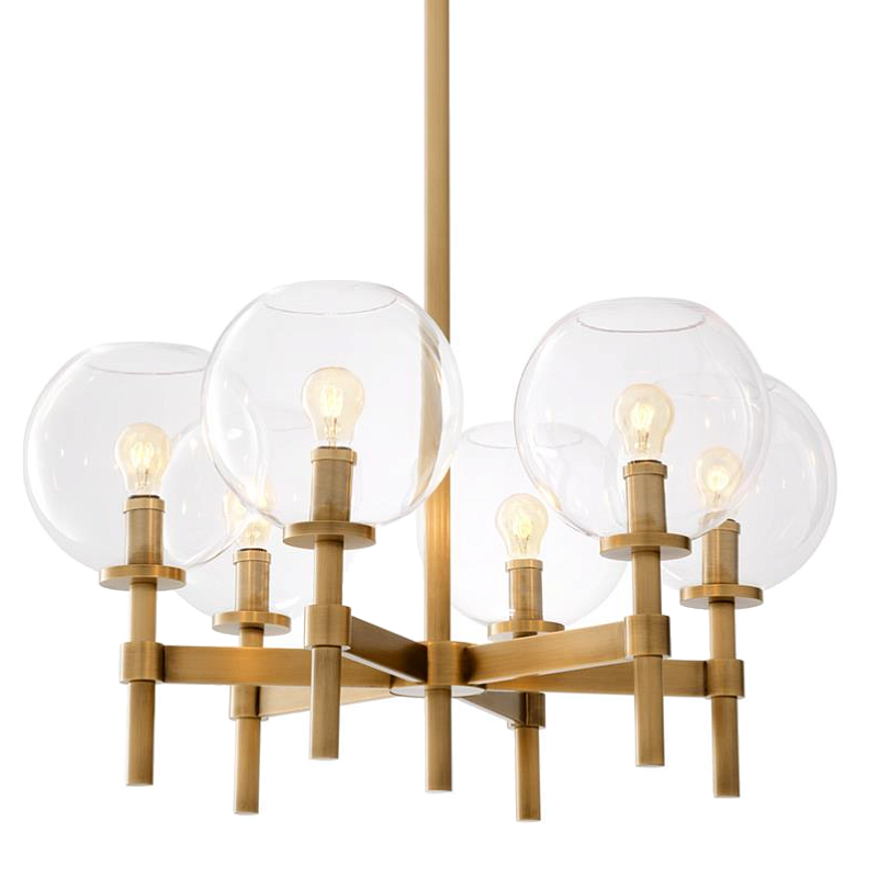 Люстра Chandelier Jade S Латунь Античная полированная Прозрачное Стекло Люстра Chandelier Jade S Латунь Античная полированная Прозрачное Стекло в Костроме | Loft Concept