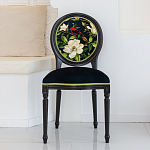Стул чёрный из натурального бука с изображением птица в саду Blooming Red Birds варинант исполнения - 3 | Loft Concept в Костроме