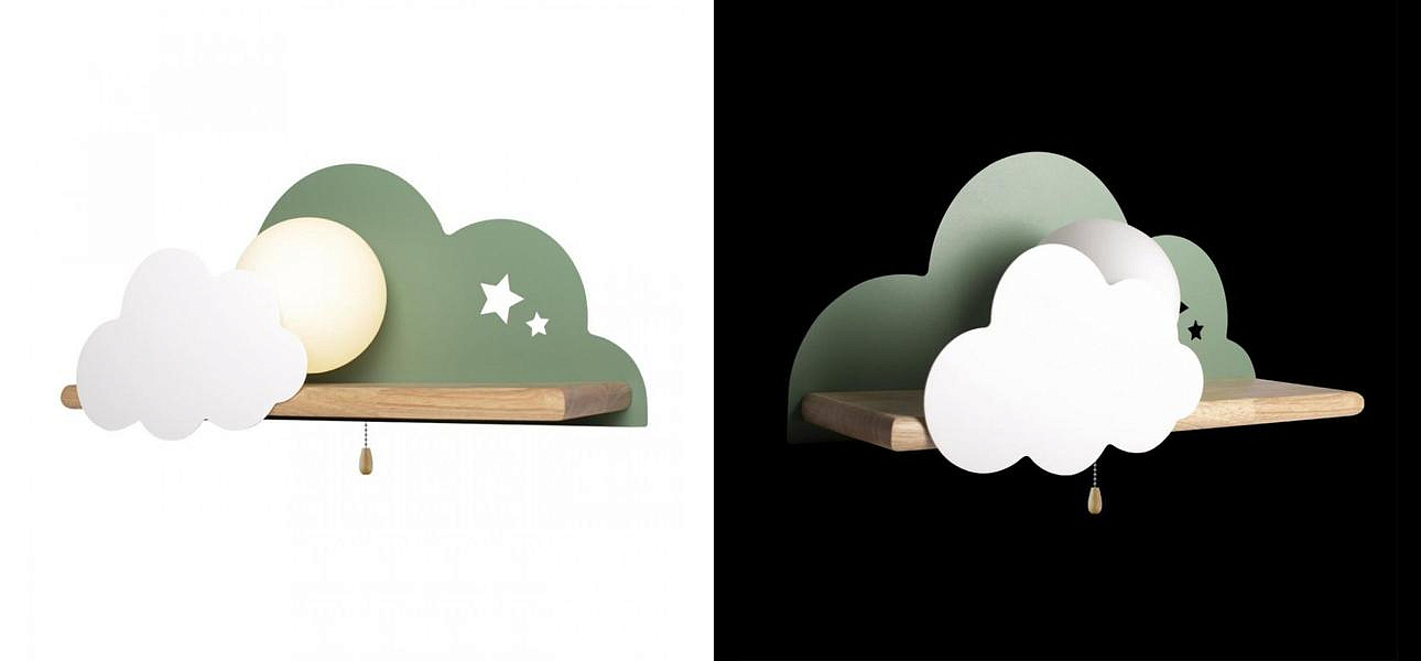 Бра с полкой зелёное Облако Wall Lamp Green Cloud Бра с полкой зелёное Облако Wall Lamp Green Cloud - Loft-Concept в Костроме