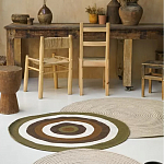 Ковер круглый из хлопка с контрастным узором Bullseye 150 варинант исполнения - 5 | Loft Concept в Костроме