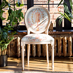 Стул из массива бука светло-серый с растительным орнаментом Raffael Angel Grey Chair варинант исполнения - 3 | Loft Concept в Костроме