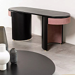 Дизайнерский письменный стол овальной формы с 2-мя выдвижными ящиками по бокам Parsec варинант исполнения - 3 | Loft Concept в Костроме