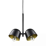 Подвесной светильник черный с 2-мя плафонами Pendant lamp Black варинант исполнения - 2 | Loft Concept в Костроме