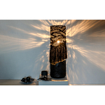 Напольная лампа черная с текстильными элементами "ЯРВИ" варинант исполнения - 1 | Loft Concept в Костроме