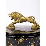 Шкатулка черного цвета с крышкой с фигуркой льва Eden Garden варинант исполнения - 2 | Loft Concept в Костроме