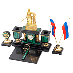 Настольный письменный набор из малахита и долерита Leader Organizer варинант исполнения - 2 | Loft Concept в Костроме