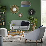 Кресло светло-бирюзовое с принтом Pauley Light Turquoise Armchair варинант исполнения - 6 | Loft Concept в Костроме