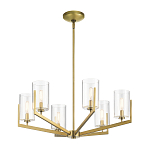 Люстра с 6-ю прозрачными цилиндрическими плафонами Kichler варинант исполнения - 2 | Loft Concept в Костроме
