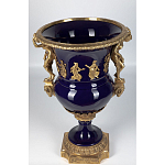 Ваза темно-синего цвета из фарфора с бронзовыми ручками в виде фигур Eden Garden porcelain and bronze варинант исполнения - 7 | Loft Concept в Костроме