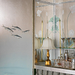 Обои ручная роспись Jakuchu Original colourway on Tarnished Silver gilded paper варинант исполнения - 3 | Loft Concept в Костроме