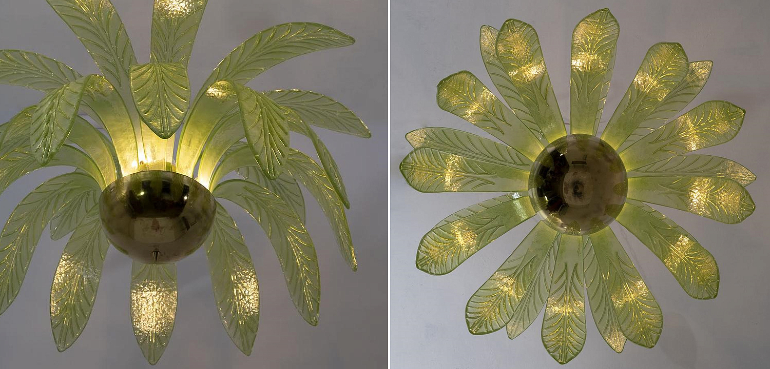 Люстра Дизайнерская Листья Пальмы Modern Chandelier with Palm Leaves Люстра Дизайнерская Листья Пальмы Modern Chandelier with Palm Leaves - Loft-Concept в Костроме