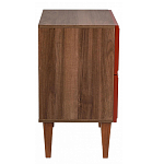 Тумба прикроватная красная из массива бука с 2-мя ящиками Wenge Light варинант исполнения - 2 | Loft Concept в Костроме