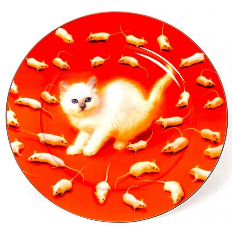 Тарелка Seletti Kitten Оранжевый Бежевый Тарелка Seletti Kitten Оранжевый Бежевый в Костроме | Loft Concept