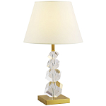 Настольная лампа с абажуром и основанием из хрусталя Neri Crystal Cubes Brass Table Lamp варинант исполнения - 1 | Loft Concept в Костроме