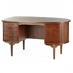 Дизайнерский письменный стол округлой формы с 4-мя ящиками и дверкой с полочками Rili варинант исполнения - 2 | Loft Concept в Костроме