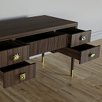 Письменный стол с 4-мя ящиками Elsa Dreams Walnut варинант исполнения - 3 | Loft Concept в Костроме