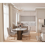 Торшер с белым тканевым абажуром на мраморном основании Cconcise варинант исполнения - 3 | Loft Concept в Костроме