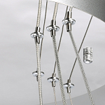 Люстра с тремя кольцами цвета хром и прозрачными хрустальными шарами по периметру Sacramento Transparent Balls Chandelier варинант исполнения - 10 | Loft Concept в Костроме