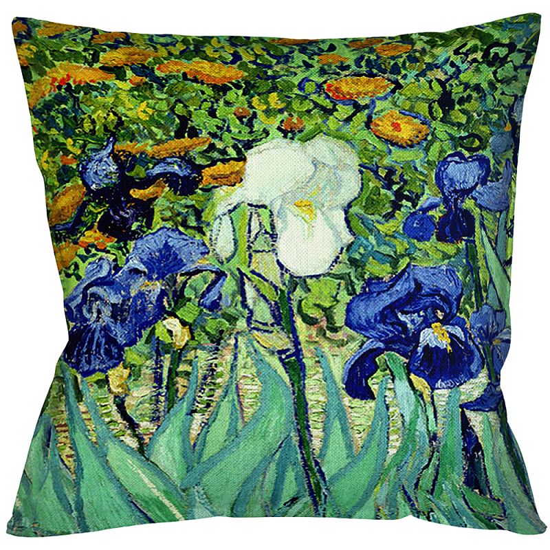 Подушка декоративная с цветочным принтом Flowers in Impressionism Мульти Бежевый Подушка декоративная с цветочным принтом Flowers in Impressionism Мульти Бежевый в Костроме | Loft Concept